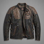 Herren Harley-Davidson Stil Adlerflügel Leder-Bikerjacke