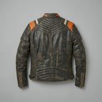 Herren-Lederjacke im Retro-Streifen-Design – Moto-Style in limitierter Auflage
