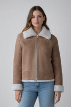 Women's Classic Leather Shearling Jacket