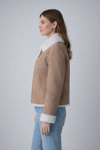 Women's Classic Leather Shearling Jacket