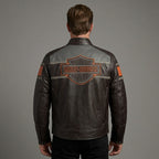 Heritage Racing Brown Leather Biker Jacket – Classic Harley Moto Style