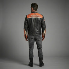 Laden Sie das Bild in den Galerie-Viewer, Harley Davidson Screamin Eagle Vintage Racing Lederjacke
