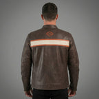 Harley Bikerlederjacke für Herren – Braun & Schwarz