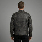 Men’s Harley-Davidson Style Heritage Embossed Leather Biker Jacket