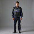 Herren Varsity-Jacke aus schwarzem und blauem Leder – Premium Urban Bomber Stil