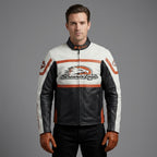 Herren Leder Racing Jacke – Limited Edition – Kontrastpanel im Motorrad-Stil