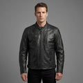 Herren Totenkopf Distressed Leder Bikerjacke – Harley-Style Moto