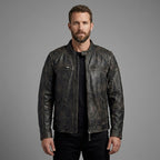 Men’s Harley-Davidson Style Heritage Embossed Leather Biker Jacket