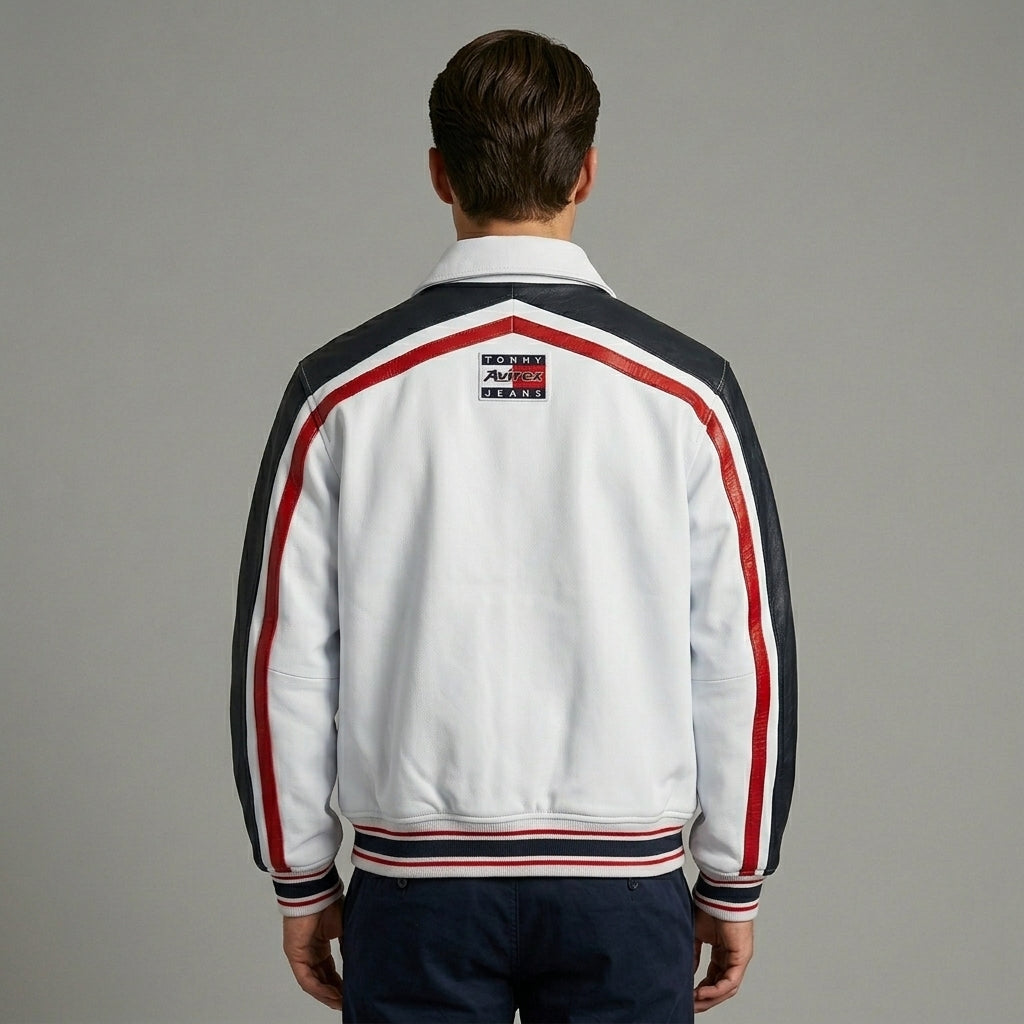 Herren Sport-Lederbomberjacke – Moto Streetwear Stil