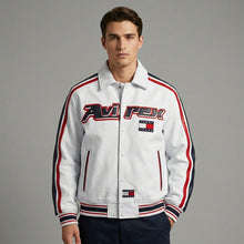 Laden Sie das Bild in den Galerie-Viewer, Herren Sport-Lederbomberjacke – Moto Streetwear Stil
