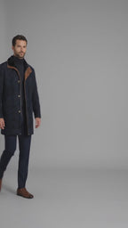 Men’s Genuine Shearling Sheepskin Leather Coat – Luxury Winter Overcoat