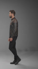 Laden und Abspielen von Videos im Galerie-Viewer, Herren Harley-Davidson Stil Adlerflügel Leder-Bikerjacke
