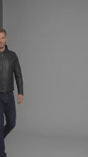 Laden und Abspielen von Videos im Galerie-Viewer, Herren Hybrid Leder Hoodie Jacke – Harley-Style Kapuzen-Motorradbomber
