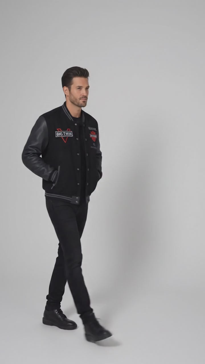 Harley-Davidson V-Twin Varsity Lederjacke für Herren
