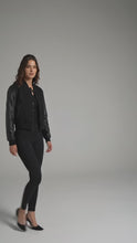 Load and play video in Gallery viewer, Women’s Polo Ralph Lauren Black Cropped Leather varsity jacket

