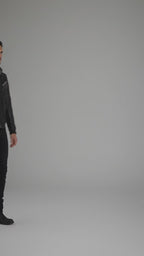 Herren schwarze Kapuzen-Bikerjacke aus Rindsleder – Harley-Stil Moto