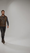 Laden und Abspielen von Videos im Galerie-Viewer, Distressed Leder Biker Weste für Herren – Klassischer Harley-Stil
