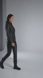 Women’s Scroll Skull Leather Motorcycle Jacket – Harley Style Edition