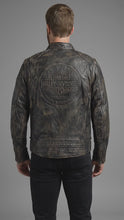 Laden und Abspielen von Videos im Galerie-Viewer, Herren Harley-Davidson Stil Heritage Geprägte Leder Bikerjacke
