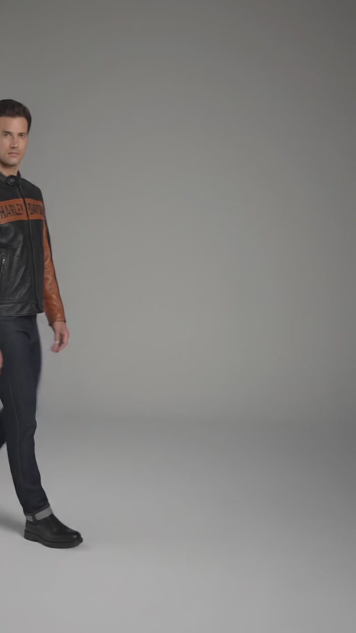 Harley Davidson Classic Cruiser Colorblock Lederjacke