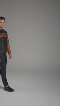 Load and play video in Gallery viewer, Harley Davidson Classic Cruiser Colorblock Leather Jacket
