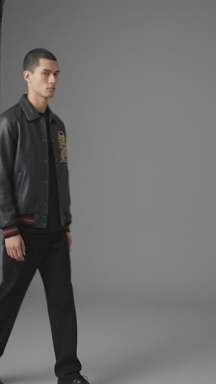 Urban Elite Leather Varsity Jacket – Premium Real Leather Letterman