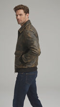 Load and play video in Gallery viewer, Men’s Antique Distressed Leather Pilot Jacket – Vintage Flight Bomber
