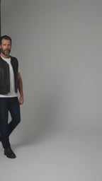 Urban Rider Perforated Leather Motorcycle Vest – Breathable Street Moto