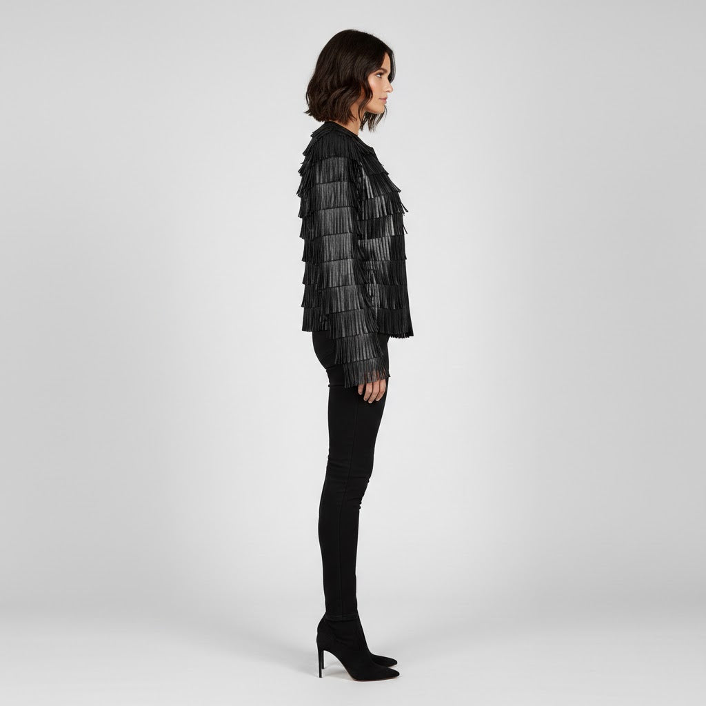 Women's Full Fringe Leather Jacket