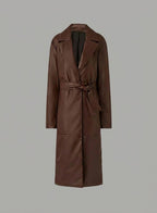 Damen Marciano Lana Langer Ledermantel – Luxuriöser Designer Trench-Stil