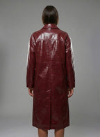 Damen Zweireihiger Leder-Trenchcoat – Eleganter, klassischer langer Übermantel
