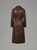 Damen Marciano Lana Langer Ledermantel – Luxuriöser Designer Trench-Stil