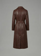 Laden Sie das Bild in den Galerie-Viewer, Damen Marciano Lana Langer Ledermantel – Luxuriöser Designer Trench-Stil
