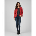 Women's Fringe Red Leather Jacket