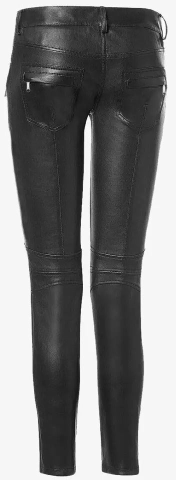Women’s Black Lambskin Leather Pants