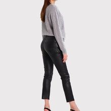 Load image into Gallery viewer, Women’s Black Skinny Leather Jeans
