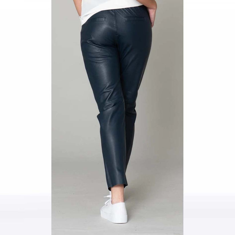 Marineblaue Jogginghose aus Lammleder für Damen