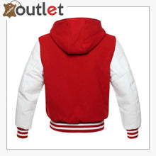 Load image into Gallery viewer, Red Hoodie Varsity Jacket
