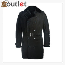 Load image into Gallery viewer, Men Black Sherpa Trench
