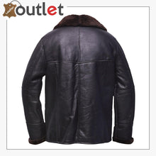 Load image into Gallery viewer, Men Black Button Shearling Jacket
