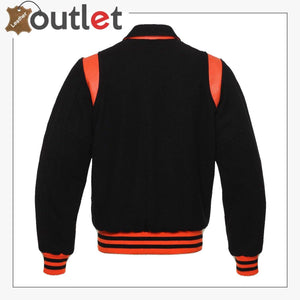 Black With Orange Varsity Jacket