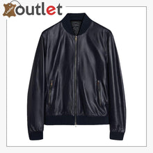 Load image into Gallery viewer, Men Oxford Blue Bomber Jacket
