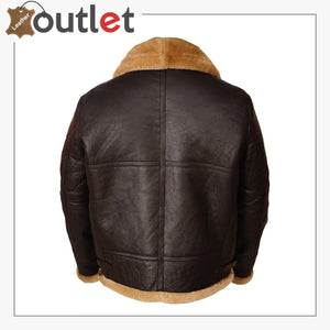Men Brown B3 Sheepskin Leather Jacket
