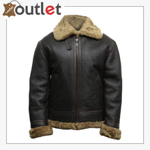 Load image into Gallery viewer, Men Black B3 Bomber Shearling Leather Jacket
