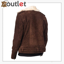Load image into Gallery viewer, Men Brown Suede Shearling Jacket
