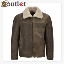 Load image into Gallery viewer, Men Old Fashion Brown Shearling Jacket
