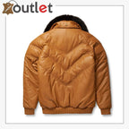 2020 New Styles Brown Color V-Bomber Leather Jacket For Men
