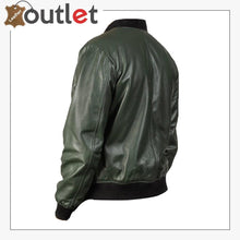 Load image into Gallery viewer, Men Glossy Green Bomber Jacket
