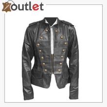 Load image into Gallery viewer, Handmade Black Military Style Leather Jacket
