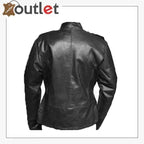 Handmade Black Military Style Leather Jacket